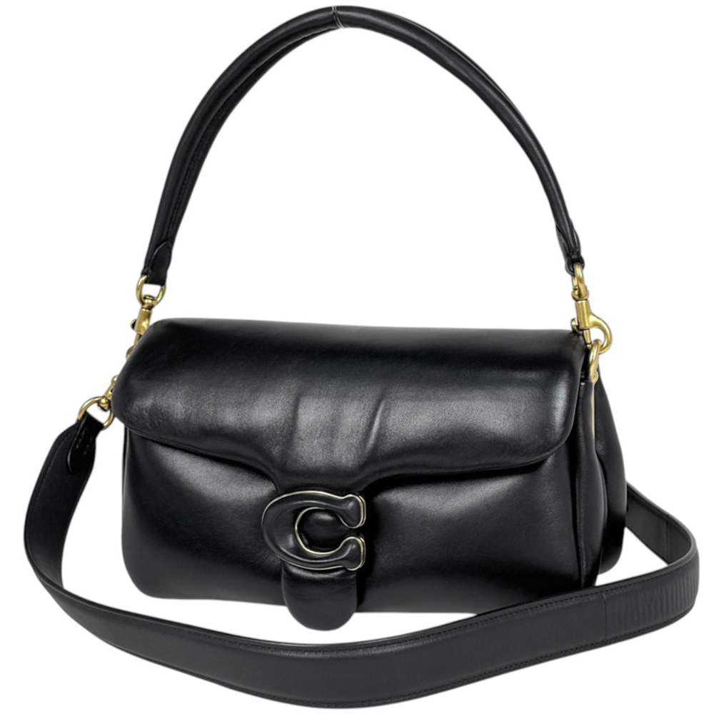 Coach Pillow Tabby 26 Handbag, 2-Way, Leather, Black, C0772, Women's - Picture 1 of 7